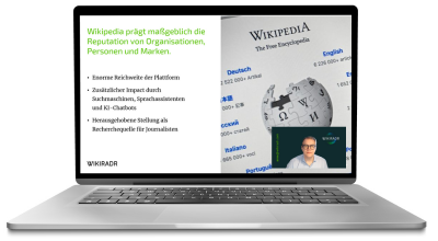 Online-Präsentation zum Thema Wikipedia für Unternehmen